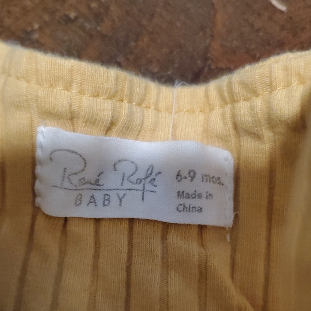 Rene Rofe Yellow Ribbed Baby Romper - Picture 2 of 4